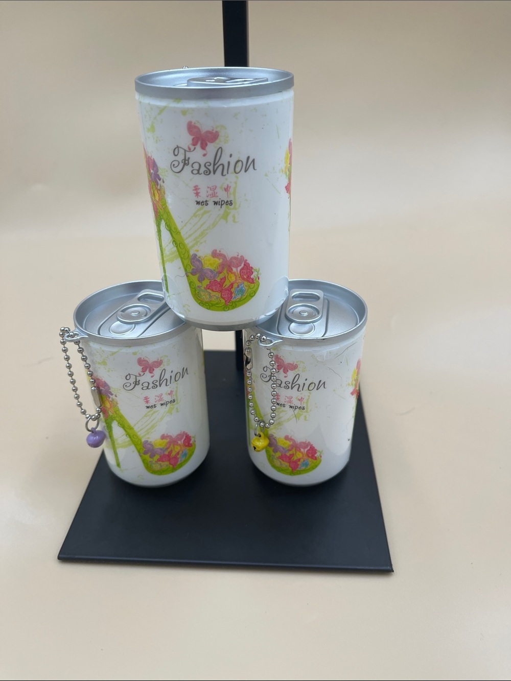 Fashion Floral Wet Wipes Canisters - White with Pink & Green  Attachable 1 Can